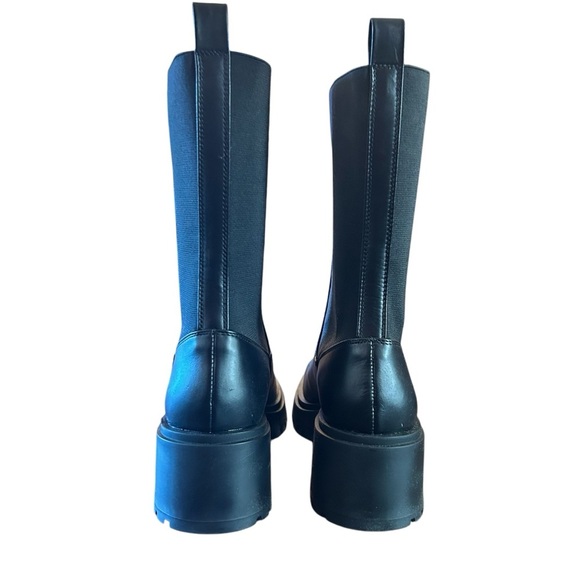 Steve Madden Women's Hesitant Black Leather Stretch Mid-Calf Boots NWT Size 9 - Picture 4 of 10